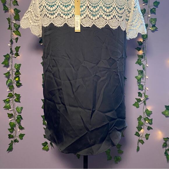 LC Lauren Conrad NWT Top Size Medium Color White and Black - Picture 5 of 6